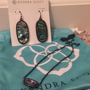 NEW Kendra Scott Abalone Earring & Necklace Set